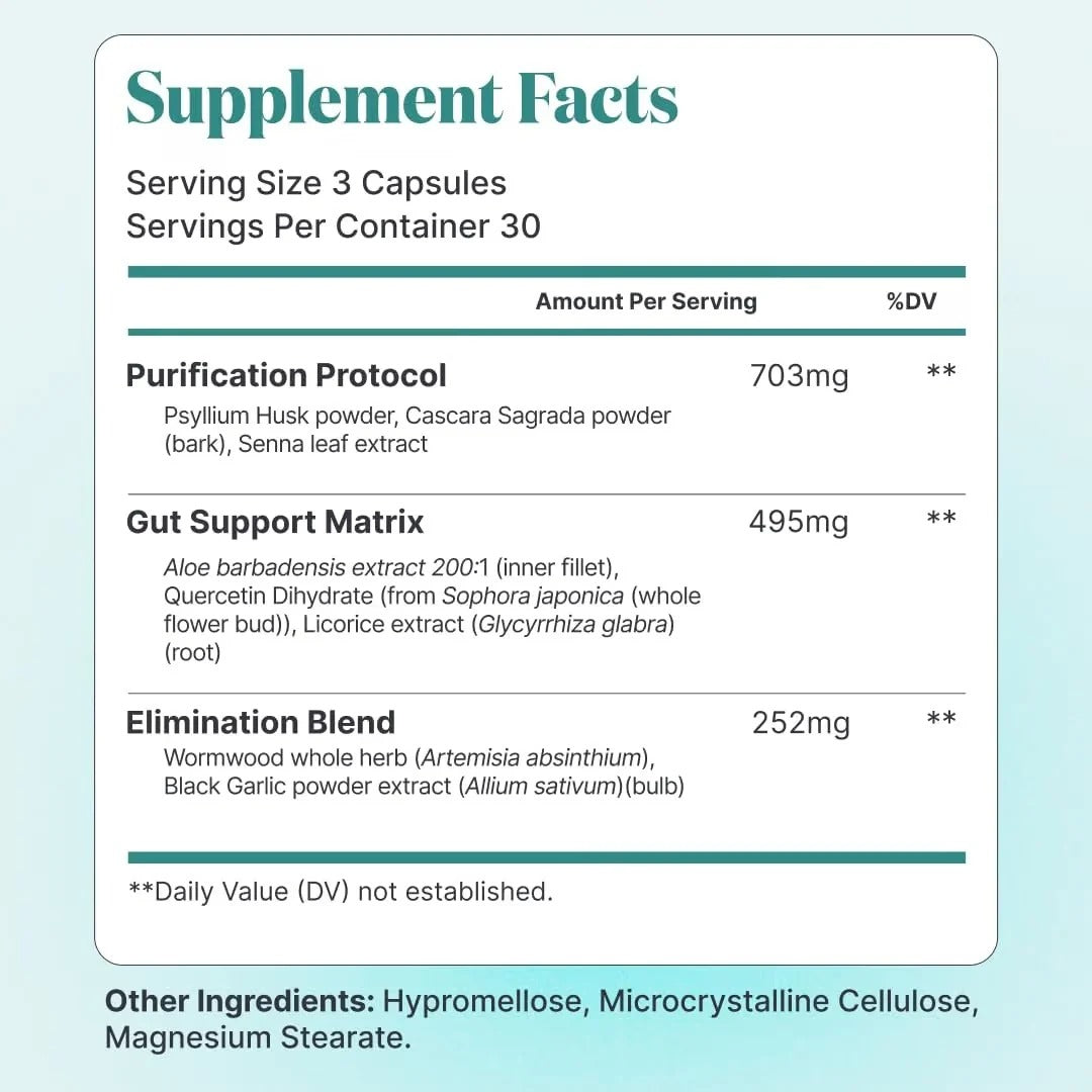 Elimipure Gut Cleanse &Restore Supplement, RegularitySupport, 90 Caps